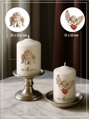 Наклейки на свечи водные Ангелы статуи из каталога Наклейки декупажные для декора свечей, яиц, изделий из гипса, в интернет-магазине BPW.style